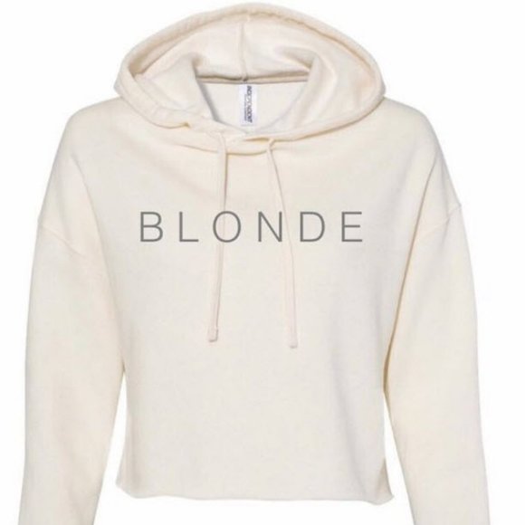 BLONDE & BRUNETTE CROPPED HOODIES - Picture 1 of 2